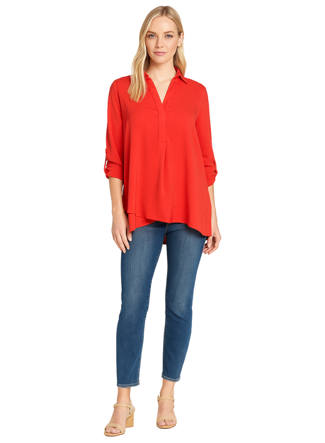 Renuar Soft And Beautiful Blouse In Rouge