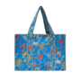 Large Wildflower Tote Bag in Bright Blue