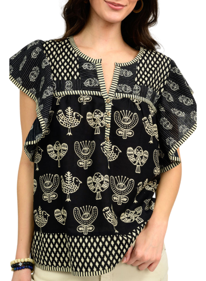 Ivy Jane Patched Patterns Top