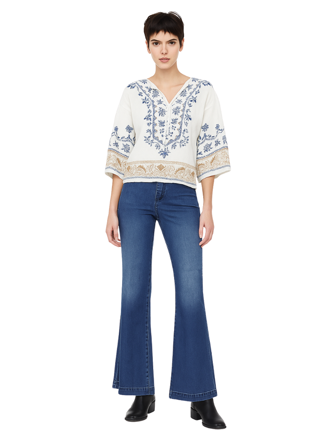 French Dressing Suzanne Wide Leg Denim Trouser