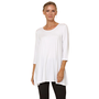 Chalet Basic 3/4 Sleeve Tunic In White