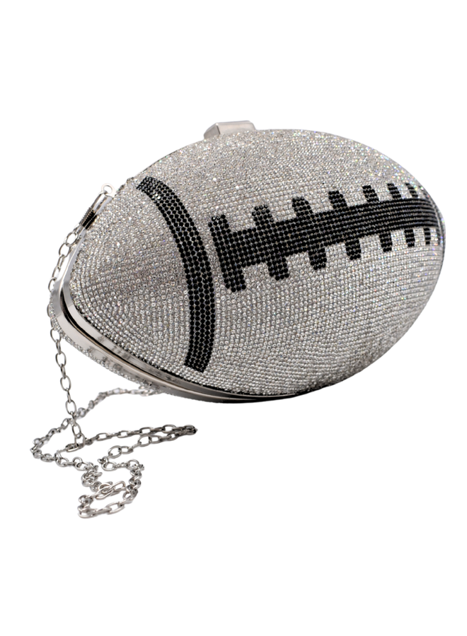 Jewel Encrusted Silver Football Purse