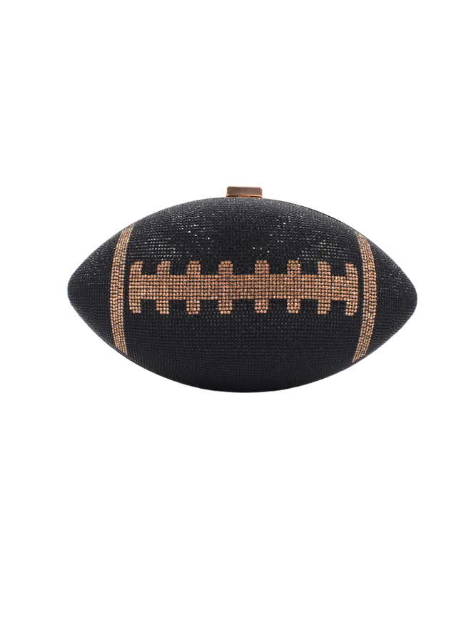Jewel Encrusted Black Football Purse