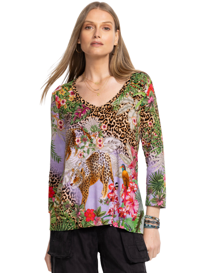 Johnny&#39;s - YUKA Yoella Zinnia Meadow Silk Tunic Top | Johnny Was — AfterRetail