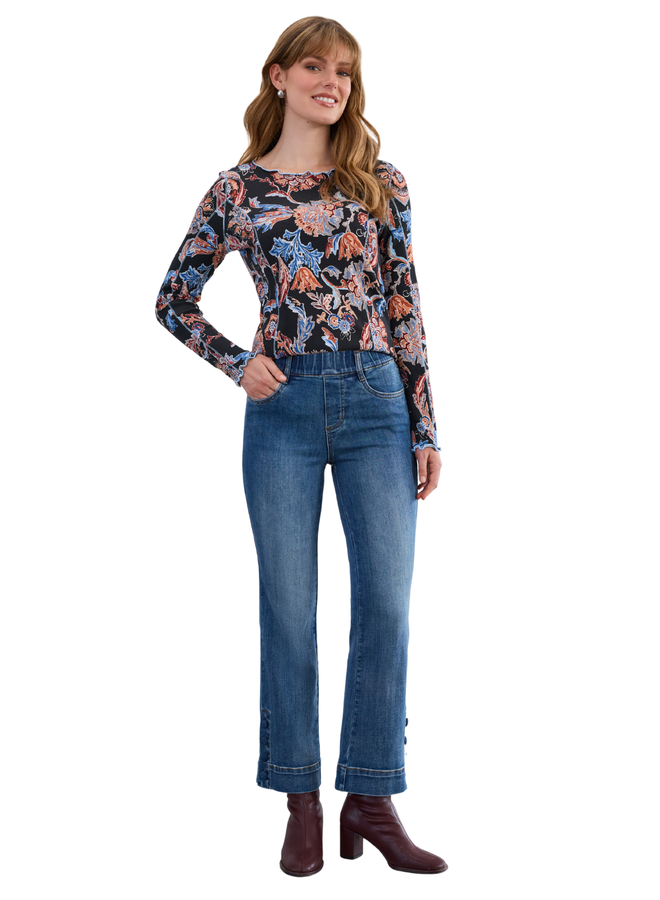 French Dressing Pull-on Button Ankle Jean