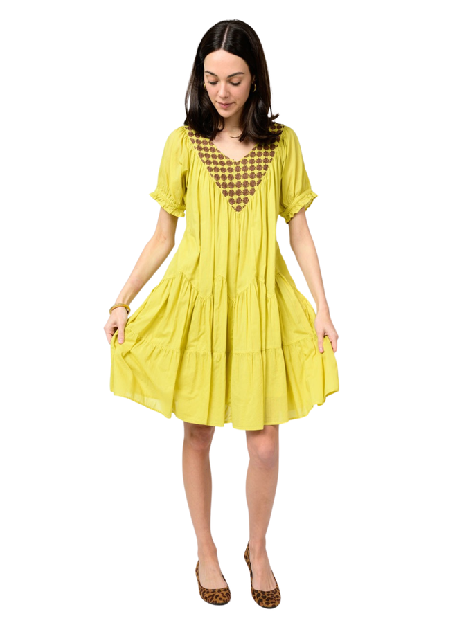 Uncle Frank Daisy Filled Yoke Dress
