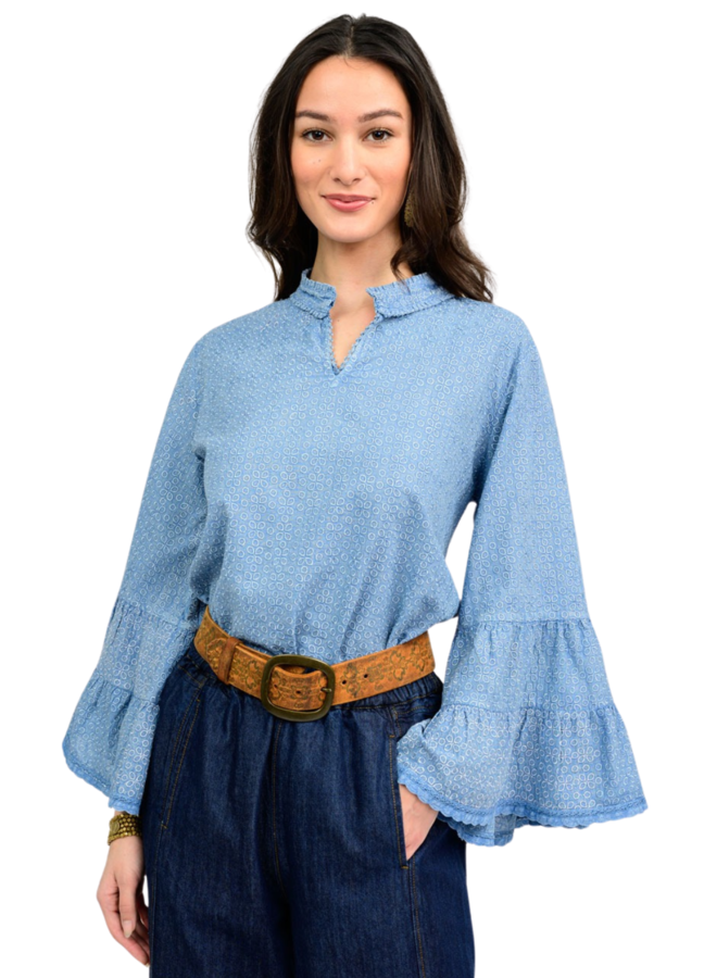 Ivy Jane Embroidered Flounce Shirt