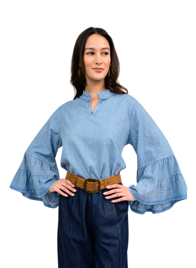 Ivy Jane Embroidered Flounce Shirt