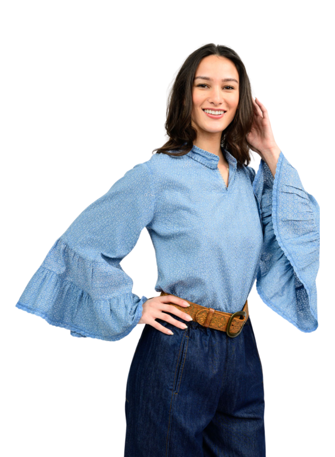Ivy Jane Embroidered Flounce Shirt