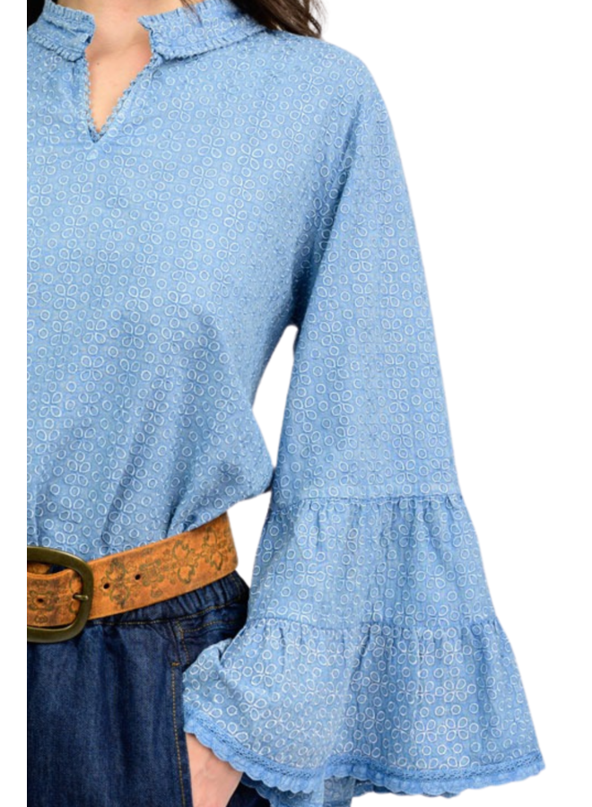 Ivy Jane Embroidered Flounce Shirt