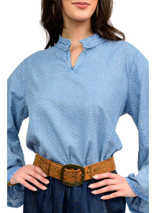 Ivy Jane Embroidered Flounce Shirt