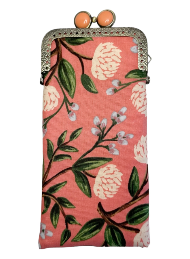 Peony Sorbet in Coral Eyeglass Case