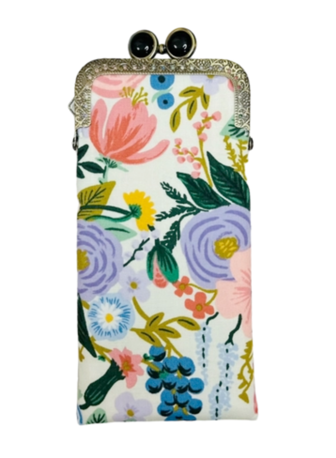 Garden Party in Ivory & Black Eyeglass Case