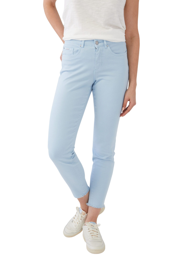 French Dressing Fringed Lux Olivia Slim Jean in Sky Blue