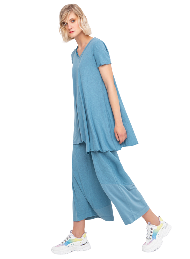 Ozai Resort Asymmetrical Tunic Top In Azure