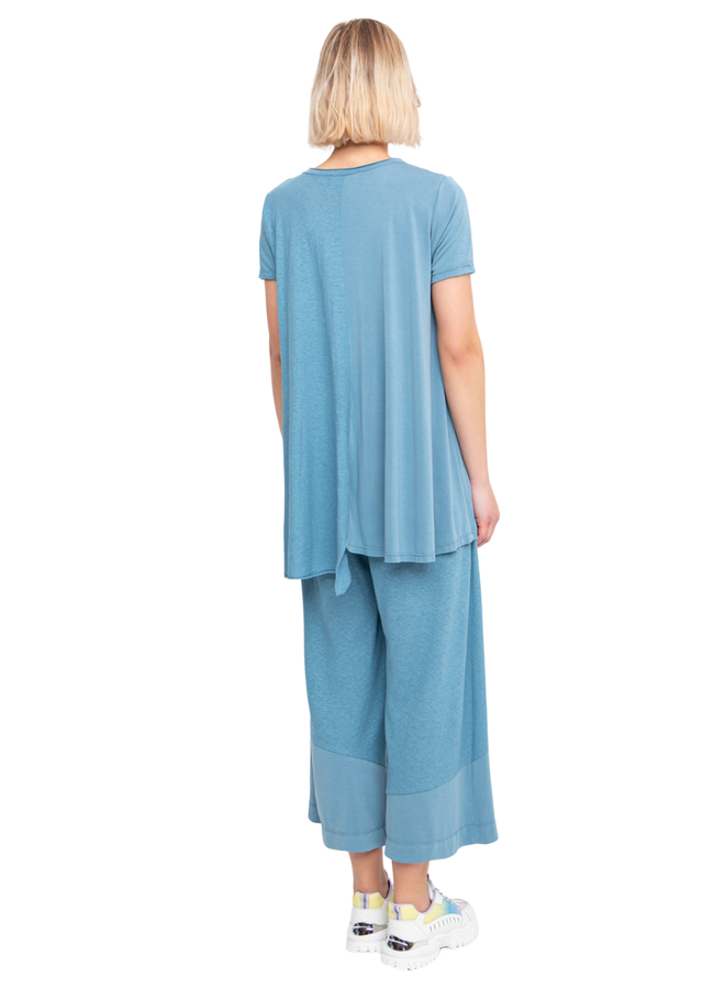 Ozai Resort Asymmetrical Tunic Top In Azure
