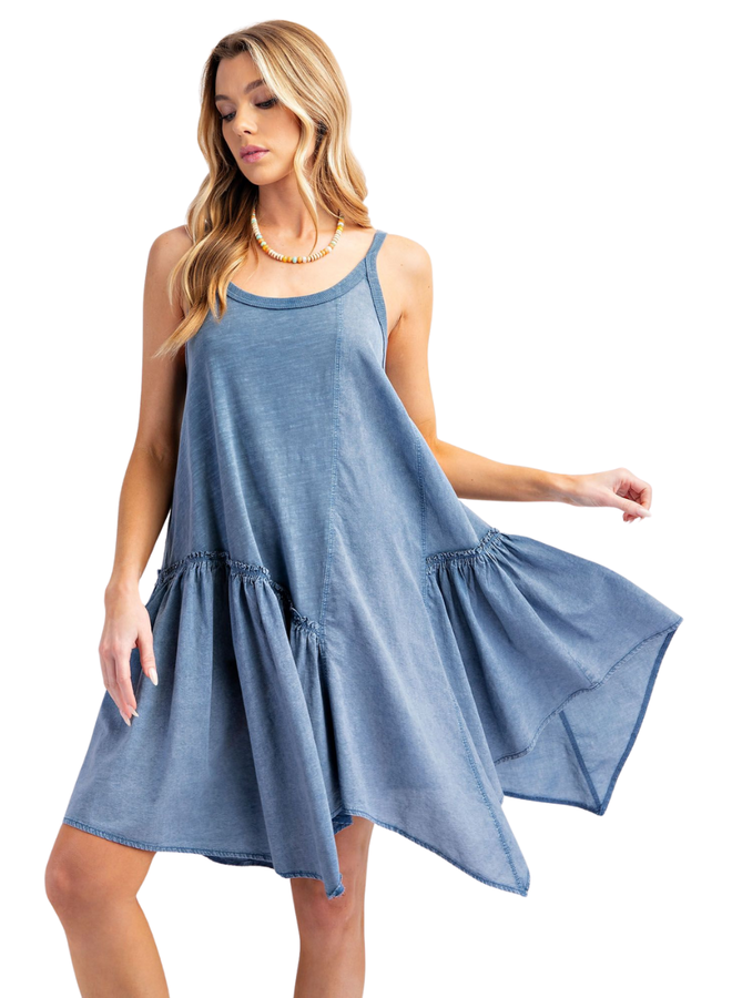 Oh So Cute Cami Dress In Washed Denim