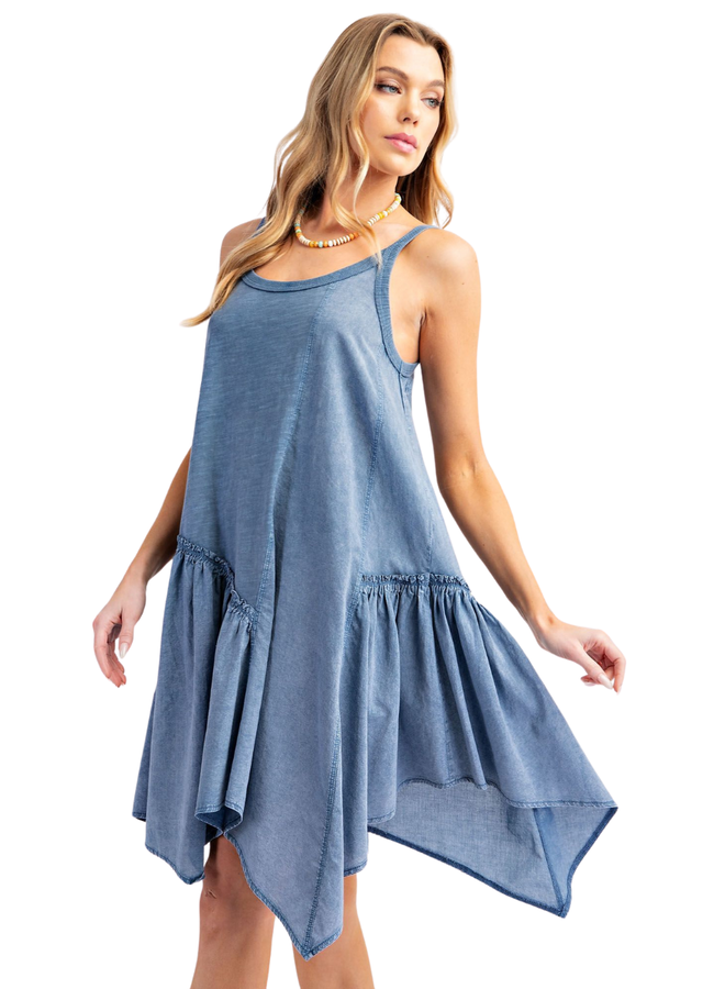Oh So Cute Cami Dress In Washed Denim