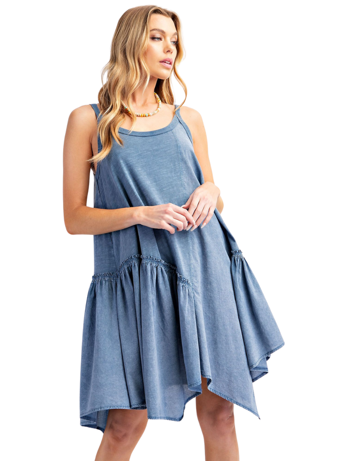Oh So Cute Cami Dress In Washed Denim