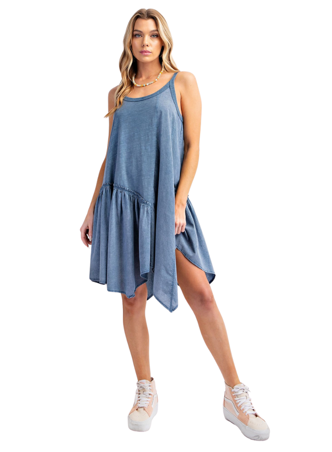 Oh So Cute Cami Dress In Washed Denim
