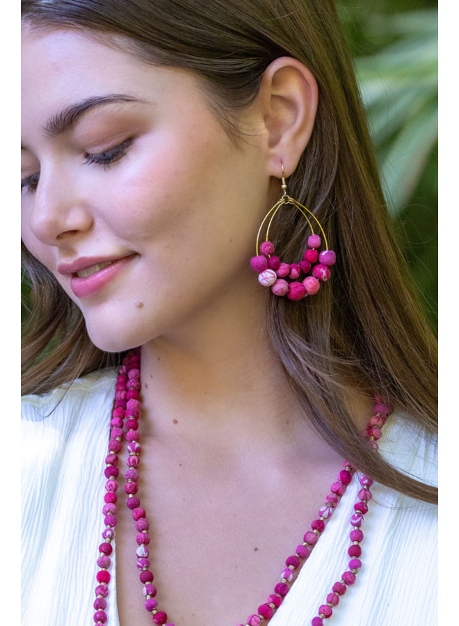 Kantha Teardrop Earrings