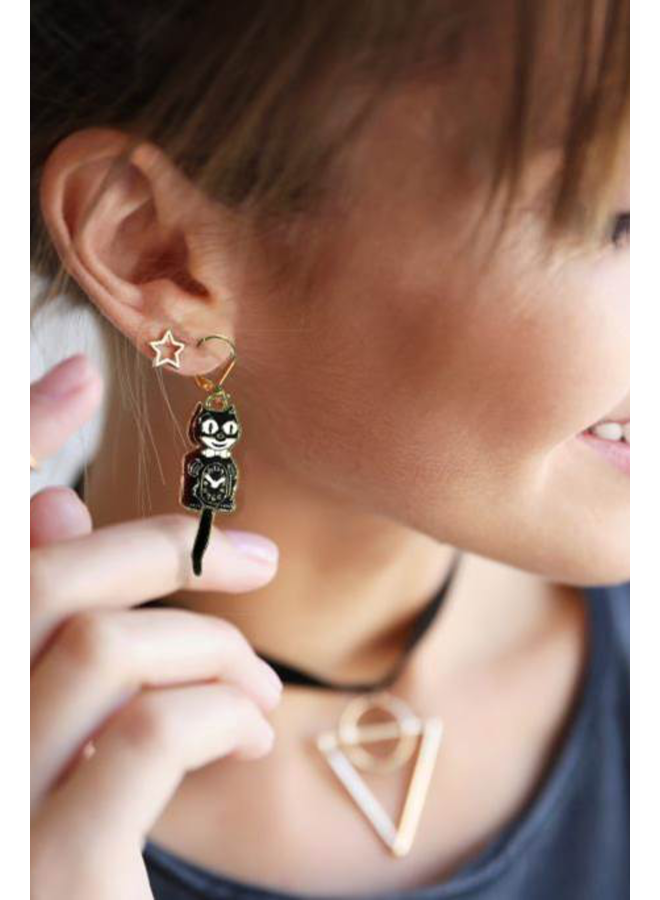 Kit-Cat Klock Silver Earrings