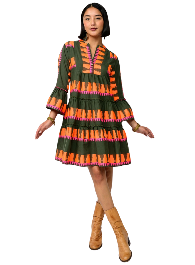 Uncle Frank Jacquard Tiered Dress