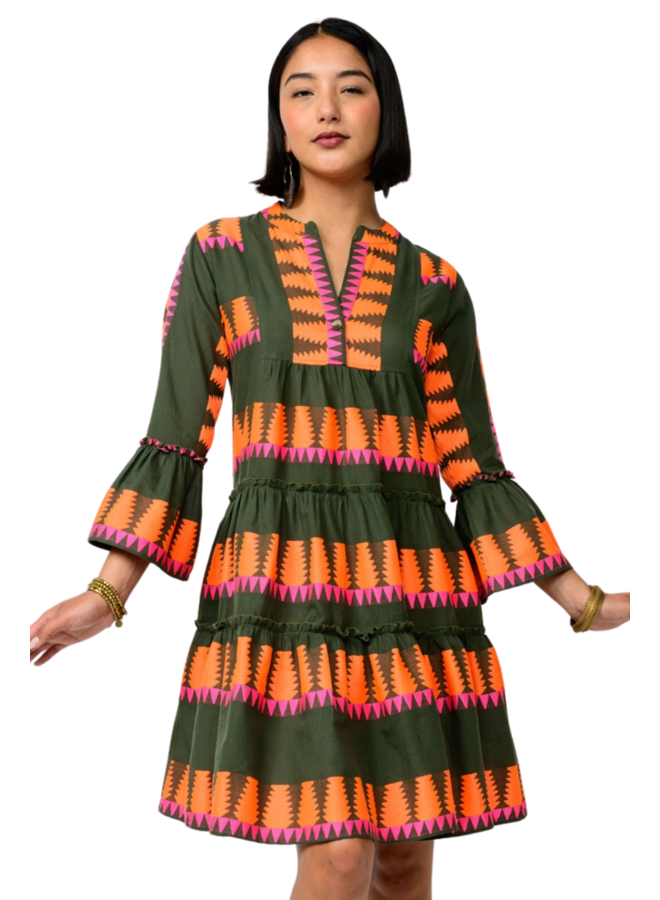 Uncle Frank Jacquard Tiered Dress