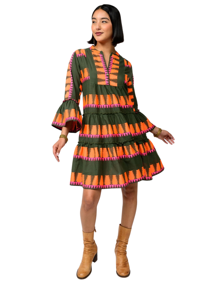 Uncle Frank Jacquard Tiered Dress