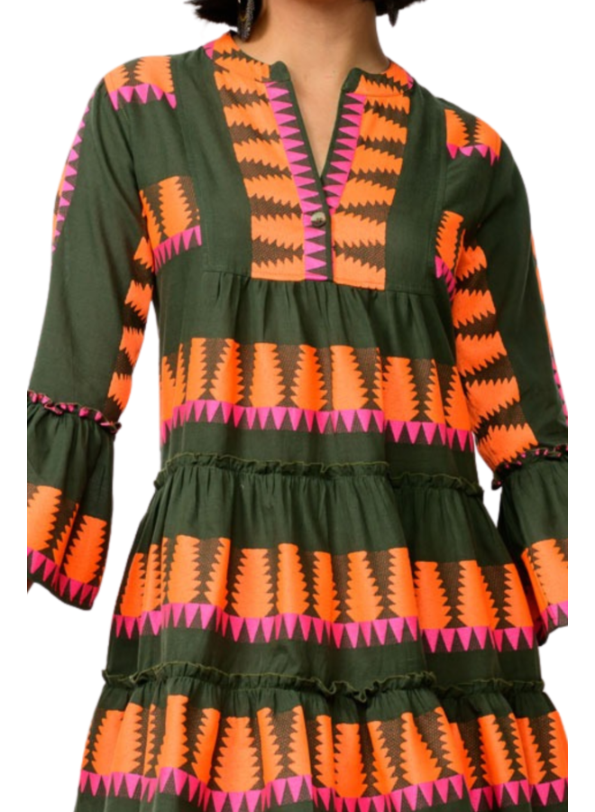 Uncle Frank Jacquard Tiered Dress