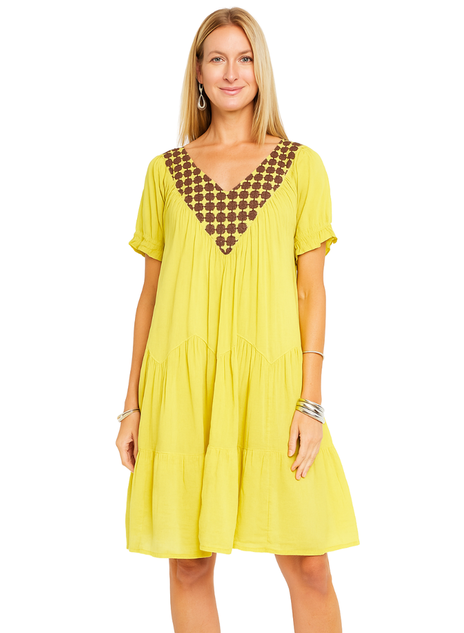 Uncle Frank Daisy Filled Yoke Dress