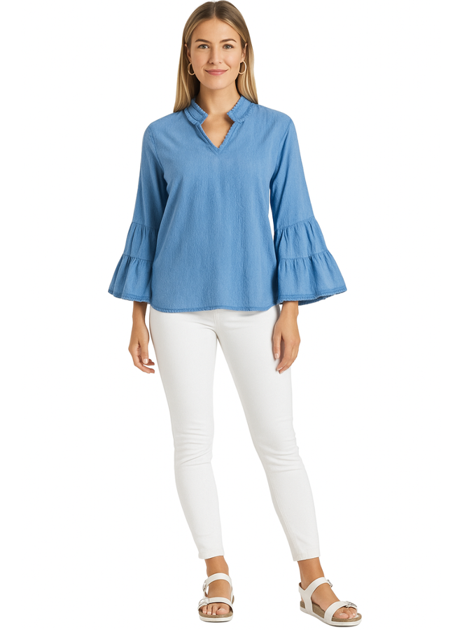 Ivy Jane Embroidered Flounce Shirt