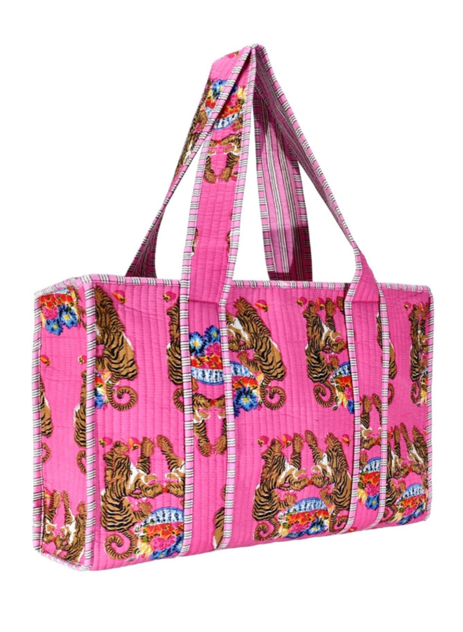 Small Pink Tiger Tote Bag