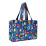 Small Blue Pixel Flower Tote Bag