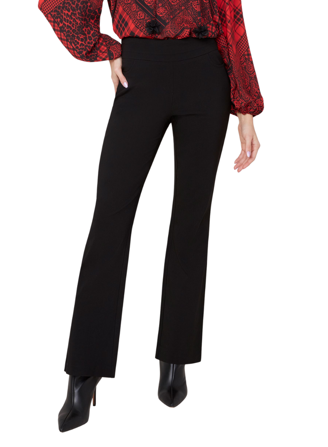 Renuar Long Pull-On Bootcut Pant in Black