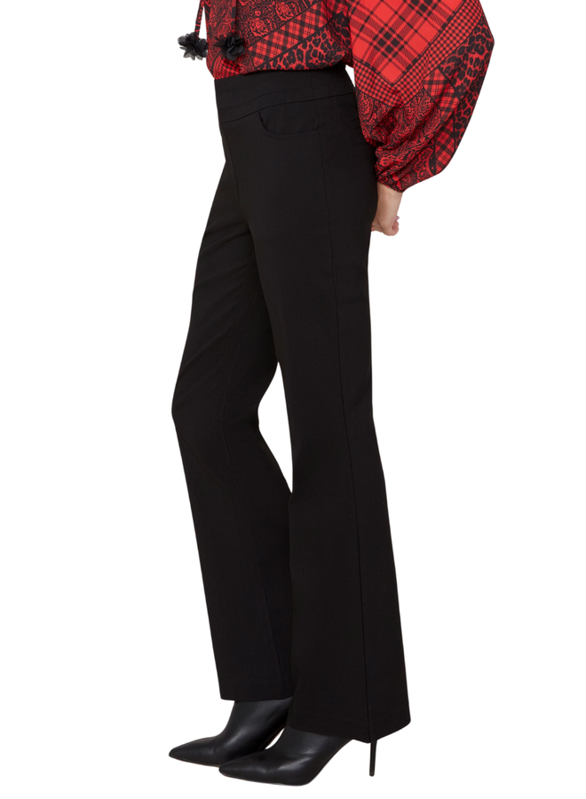 Renuar Long Pull-On Bootcut Pant in Black