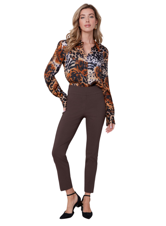 Renuar Cigarette Ankle Pant In Chocolate