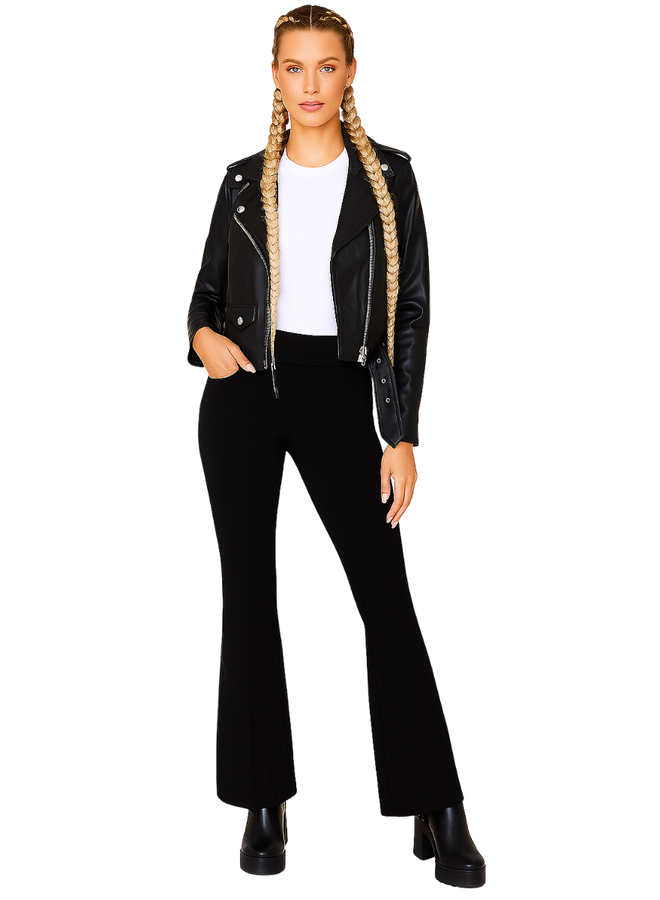 Renuar Long Pull-On Bootcut Pant in Black