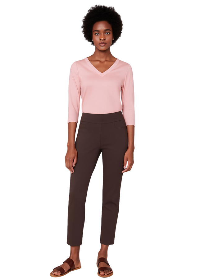 Renuar Cigarette Ankle Pant In Chocolate