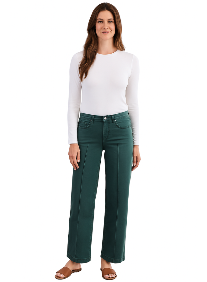 French Dressing Olivia Wide Leg Jean in Spruce