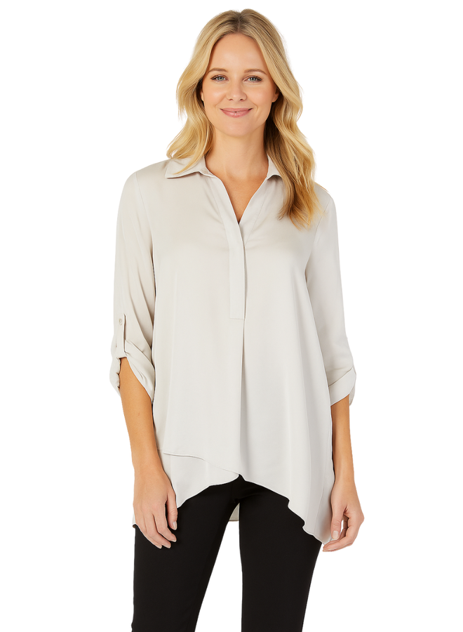 Renuar Soft and Beautiful Blouse in Oyster