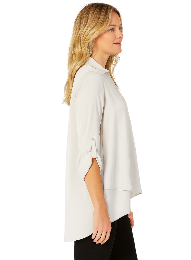 Renuar Soft and Beautiful Blouse in Oyster