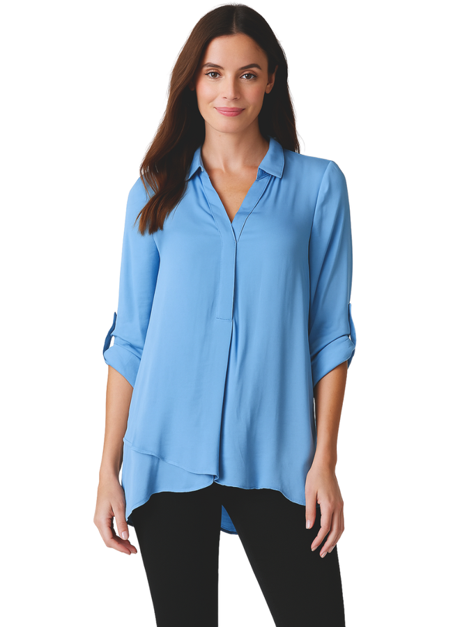 Renuar Soft and Beautiful Blouse In Delphinium