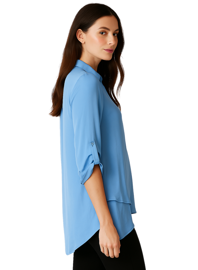 Renuar Soft and Beautiful Blouse In Delphinium