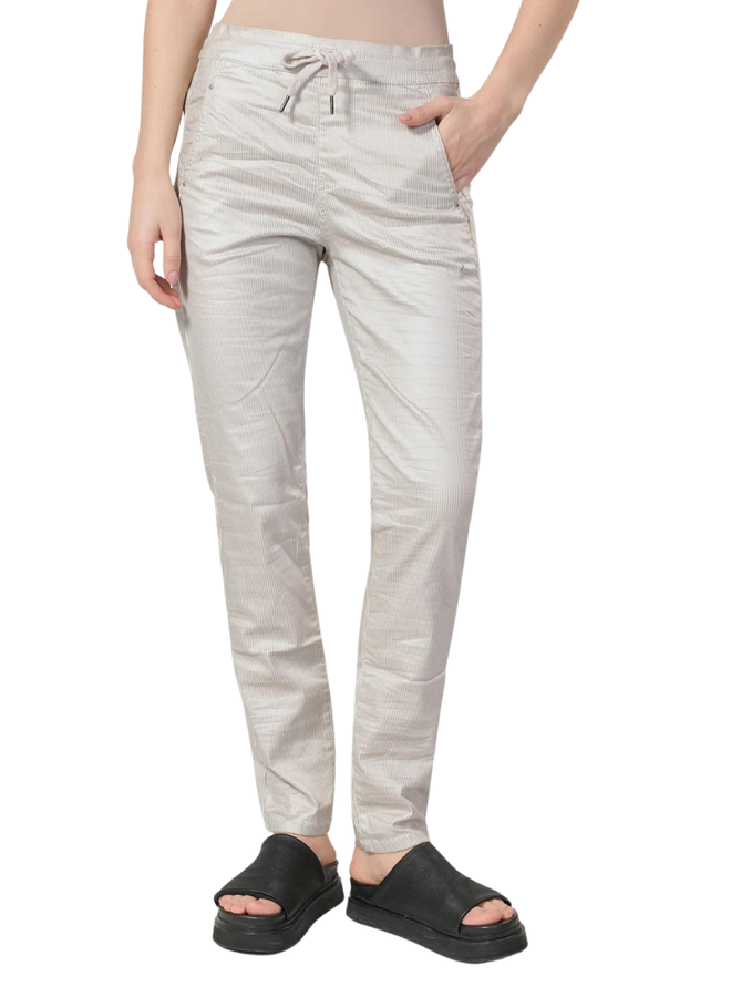 Alembika Iconic Pinstripe Jeans In Pearl