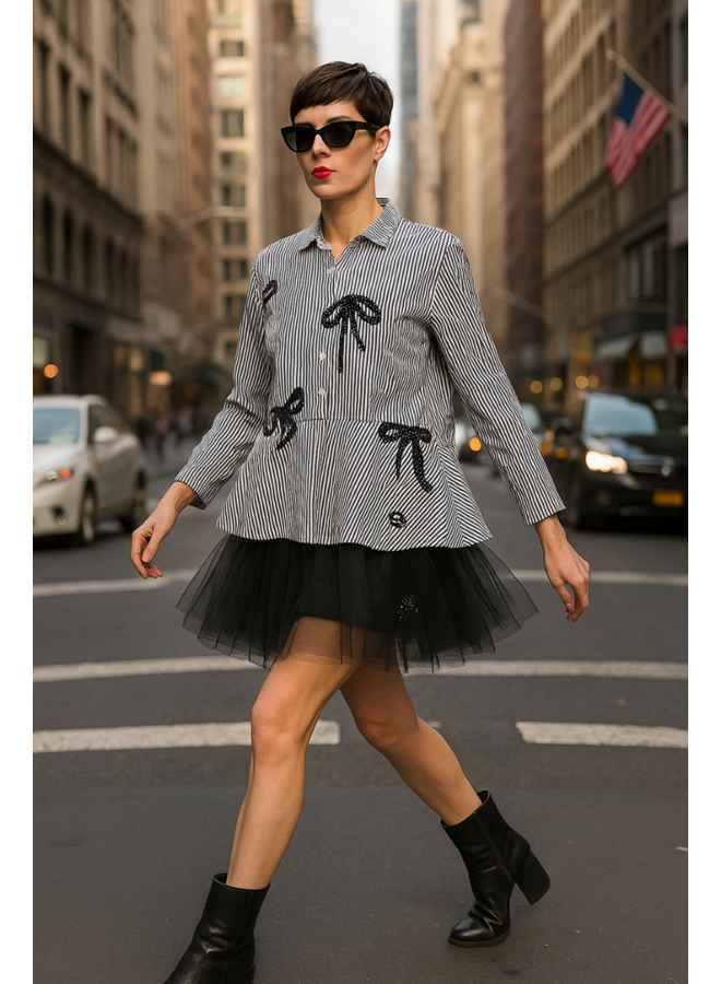 Paper Temples Ribbon Flounce Top