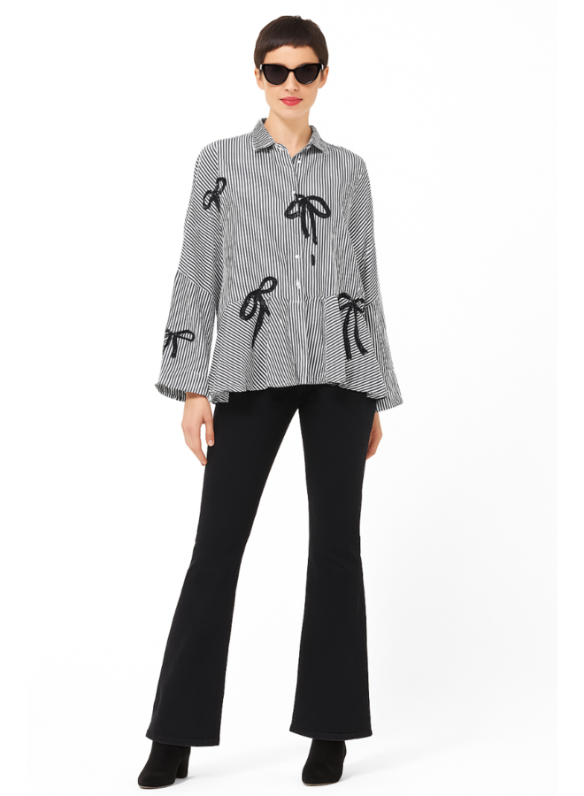 Paper Temples Ribbon Flounce Top