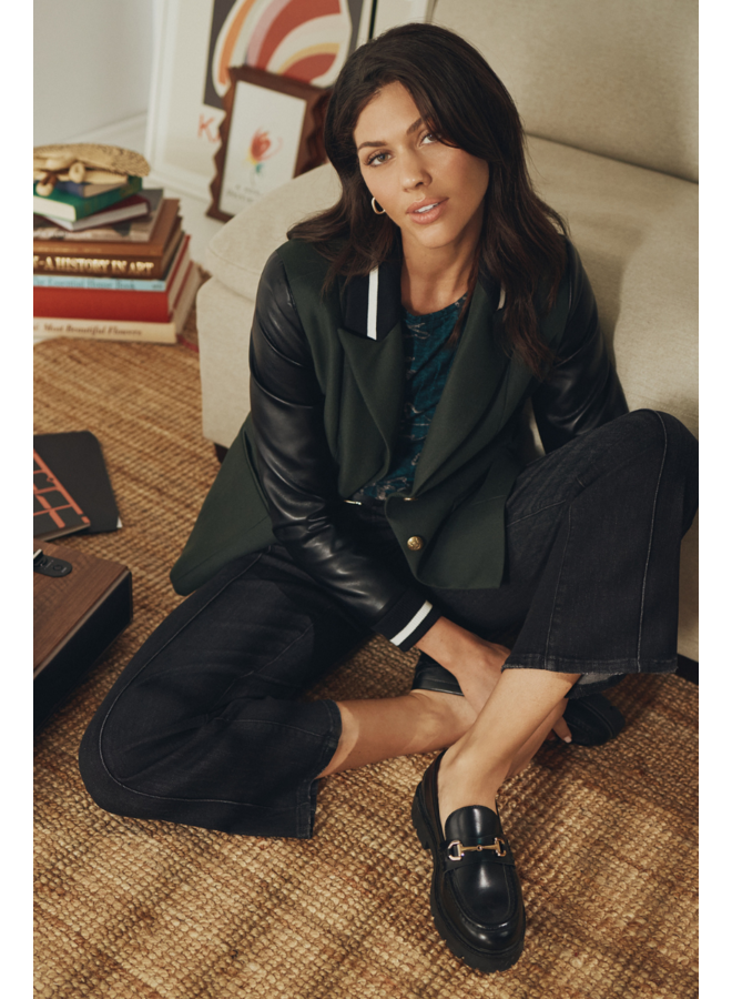 French Dressing Olivia Pintuck Wide Leg Jean in Black Wash