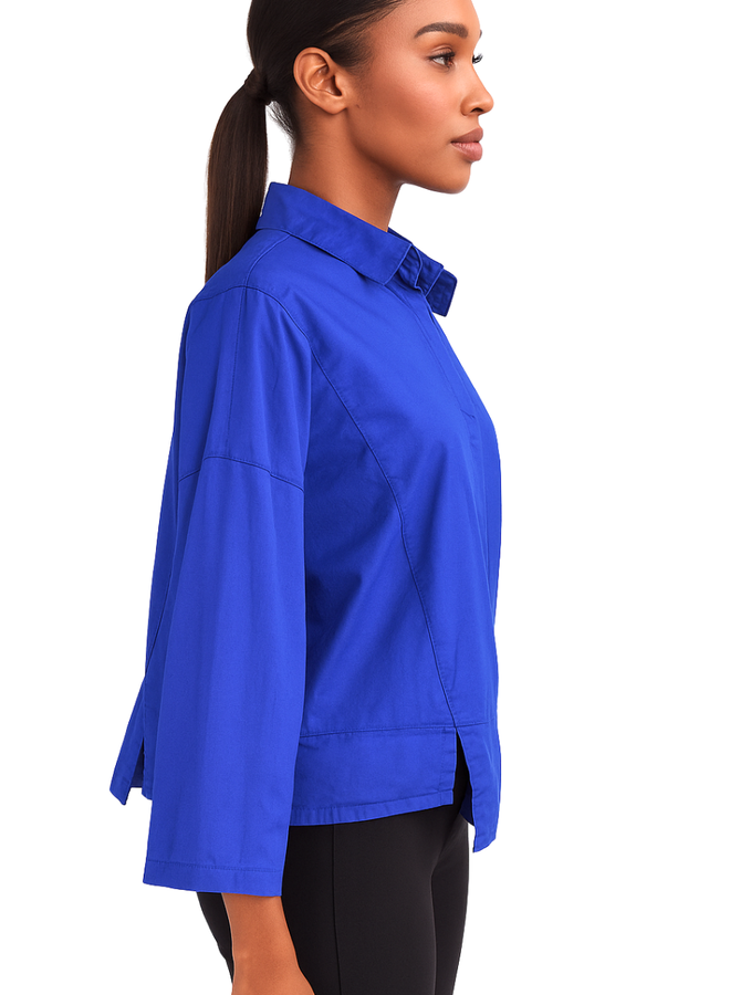 Gerties Half Placket Top In Nocturn