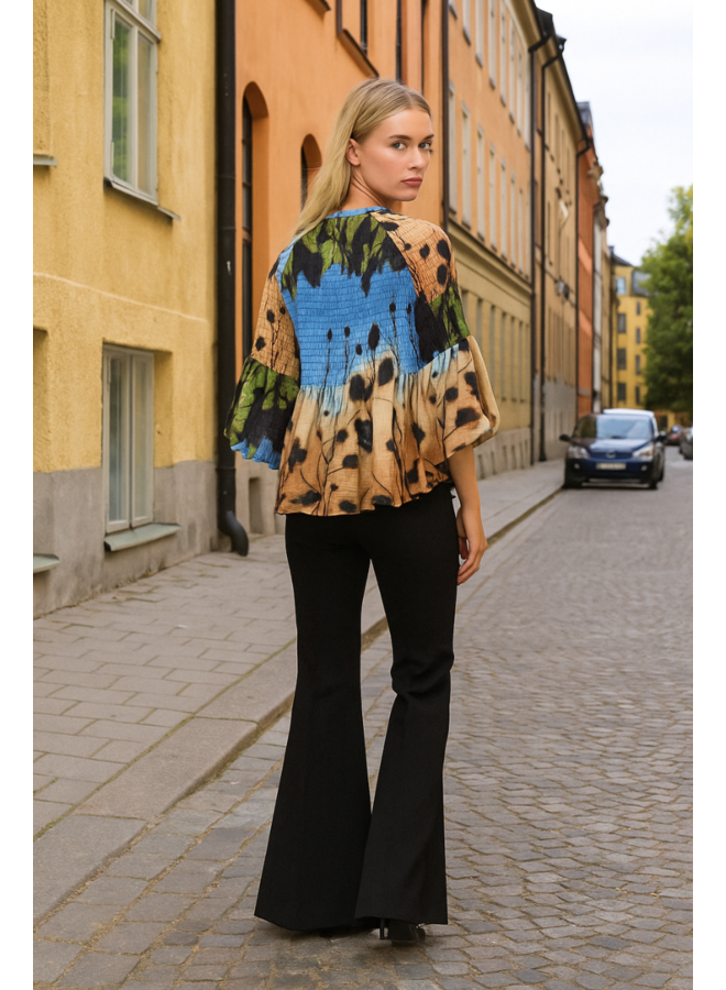 Noen Smocked Floral Blouse